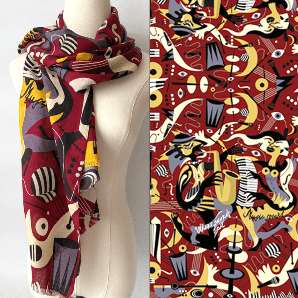 Universal Language Oblong Scarf - Image 2